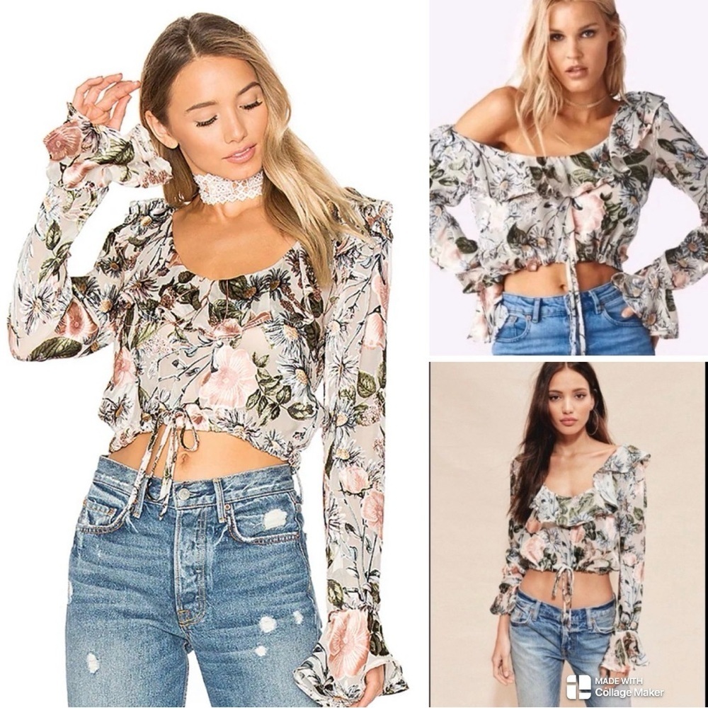 For Love & Lemons NWOT Silk Luciana top